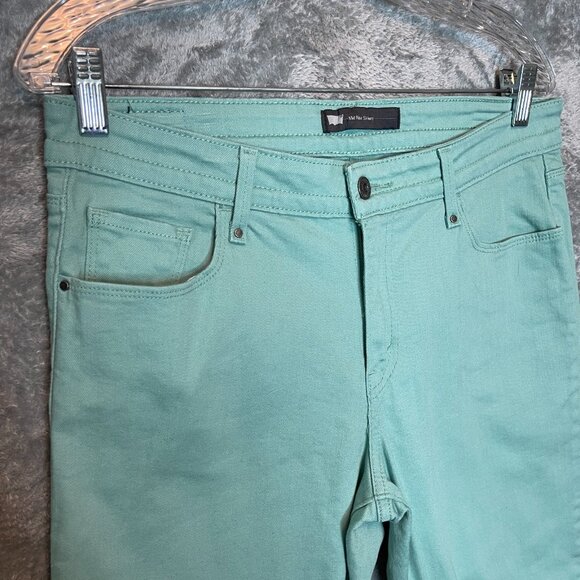 Levis Women Classic Preppy Turquoise Mid Rise Stretch Ankle Skinny Denim Jean 12 - Picture 3 of 10